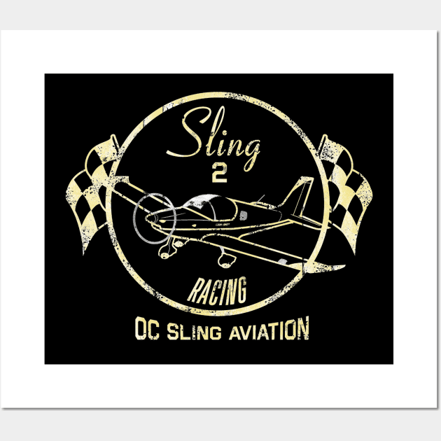 Distressed Sling 2 Racing on dark Wall Art by ocsling